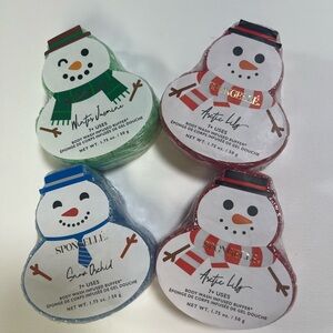 Spongelle Snowman Body Wash Infused Buffers - Set of 4